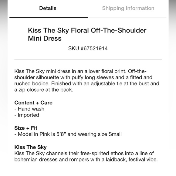 Kiss The Sky Floral Mini - Picture 4 of 6